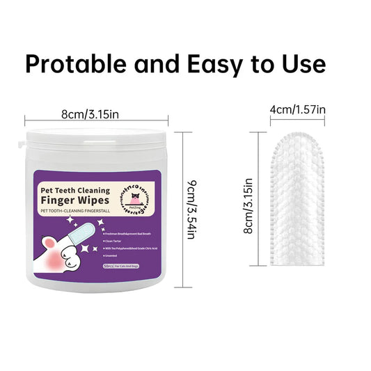Dental cleaning wipes for pets - Designed for pets that hate brushes (take more, pay less)