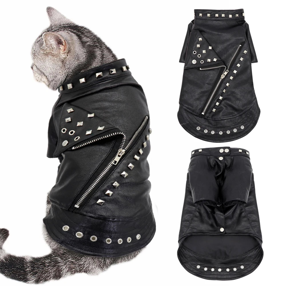 Leather Cat and Dog Jacket